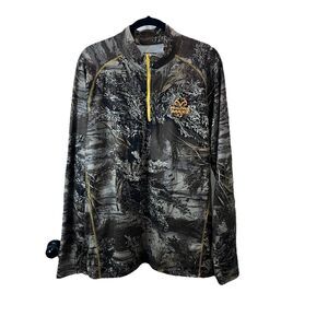 Realtree MAX-1 XT Camo Quarter Zip Men's XL Hunting Layer Performance Pullover